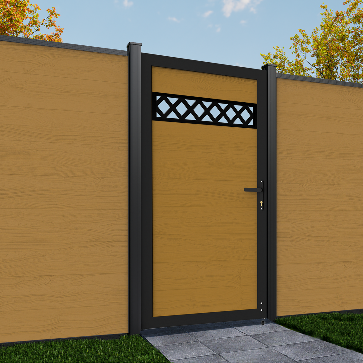 Decorative Aluminum Infill Panels for Composite Gate