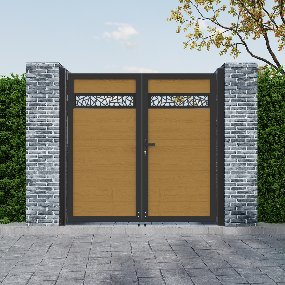 Decorative Aluminum Infill Panels for Composite Gate