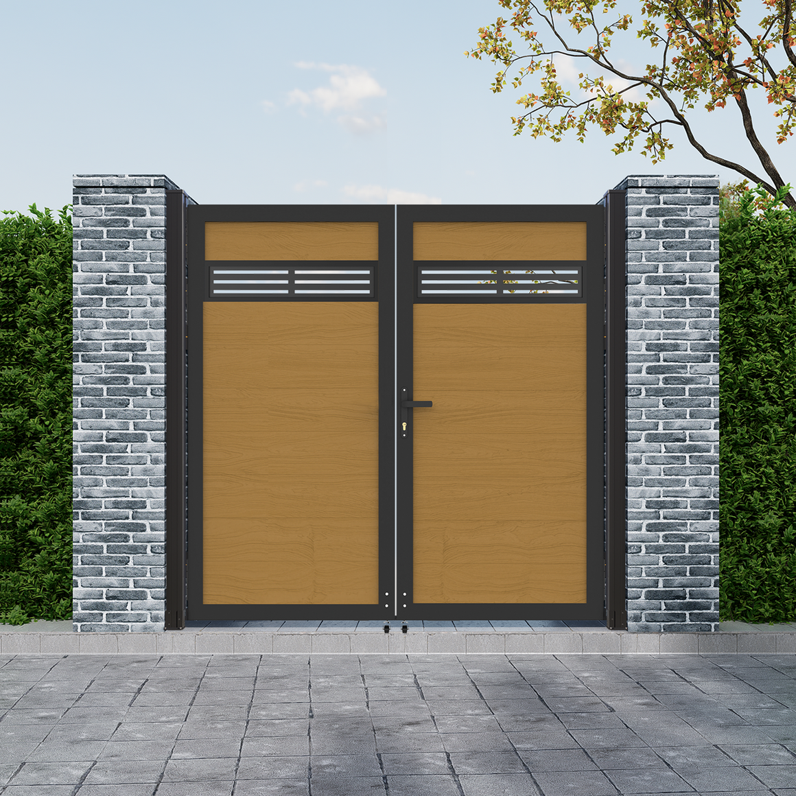 Decorative Aluminum Infill Panels for Composite Gate