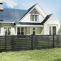 (围栏 全间隔 )Garden Fence, 72" W x 45" H Outdoor Privacy Screens Horizontal Lattice Decorative Fences Wood Plastic Composite Fence Panels No Dig for Front Yard (Gray, 1 Post)