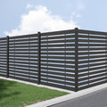 72" W x 72" H Outdoor Privacy Screens, Horizontal Lattice Air Conditioner Fence Panels, Wood Plastic Composite No Dig Decorative Fences for Pool Equipment Trash Can(Gray,1 Post)