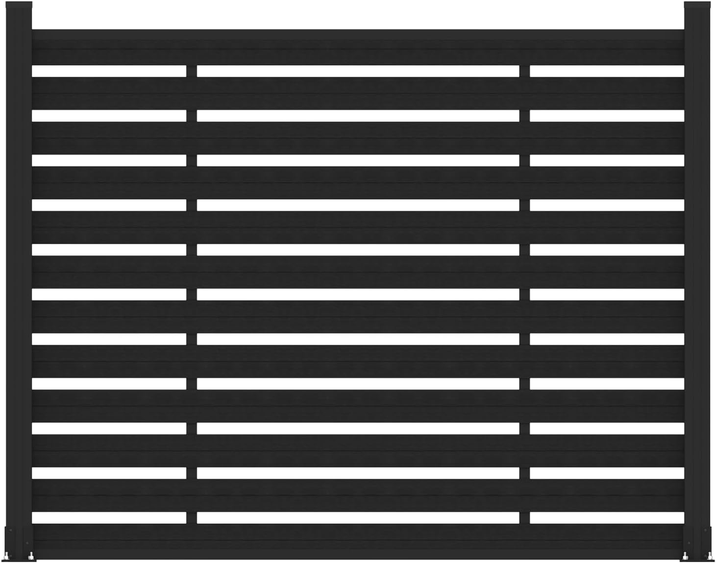 (围栏全间隔 ) 72" W x 59" H Outdoor Privacy Screens, Horizontal Lattice Air Conditioner Fence Panels, Wood Plastic Composite No Dig Decorative Fences for Pool Equipment Trash Can(Brown,1 Post)