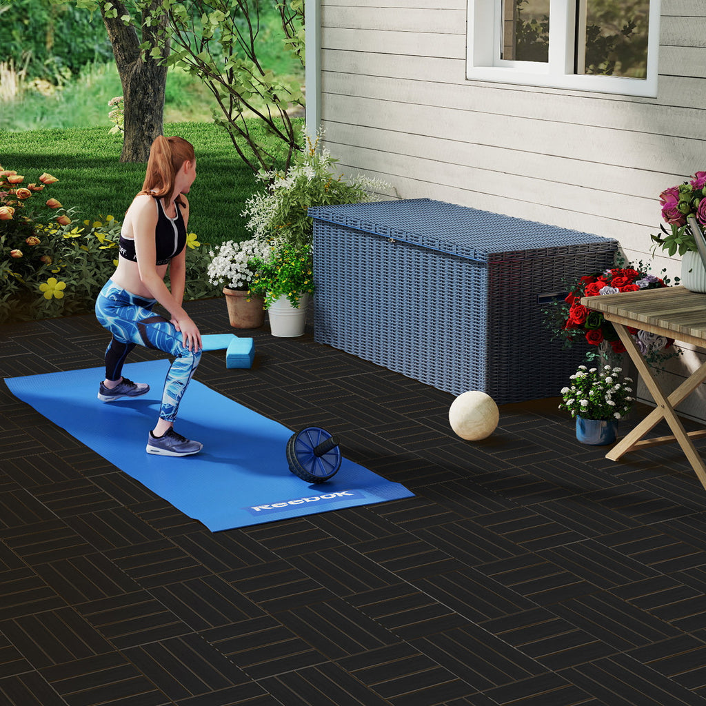 12'' X 12'' Composite Interlocking Deck Tile, Easy DIY Installation (Set Of 10)