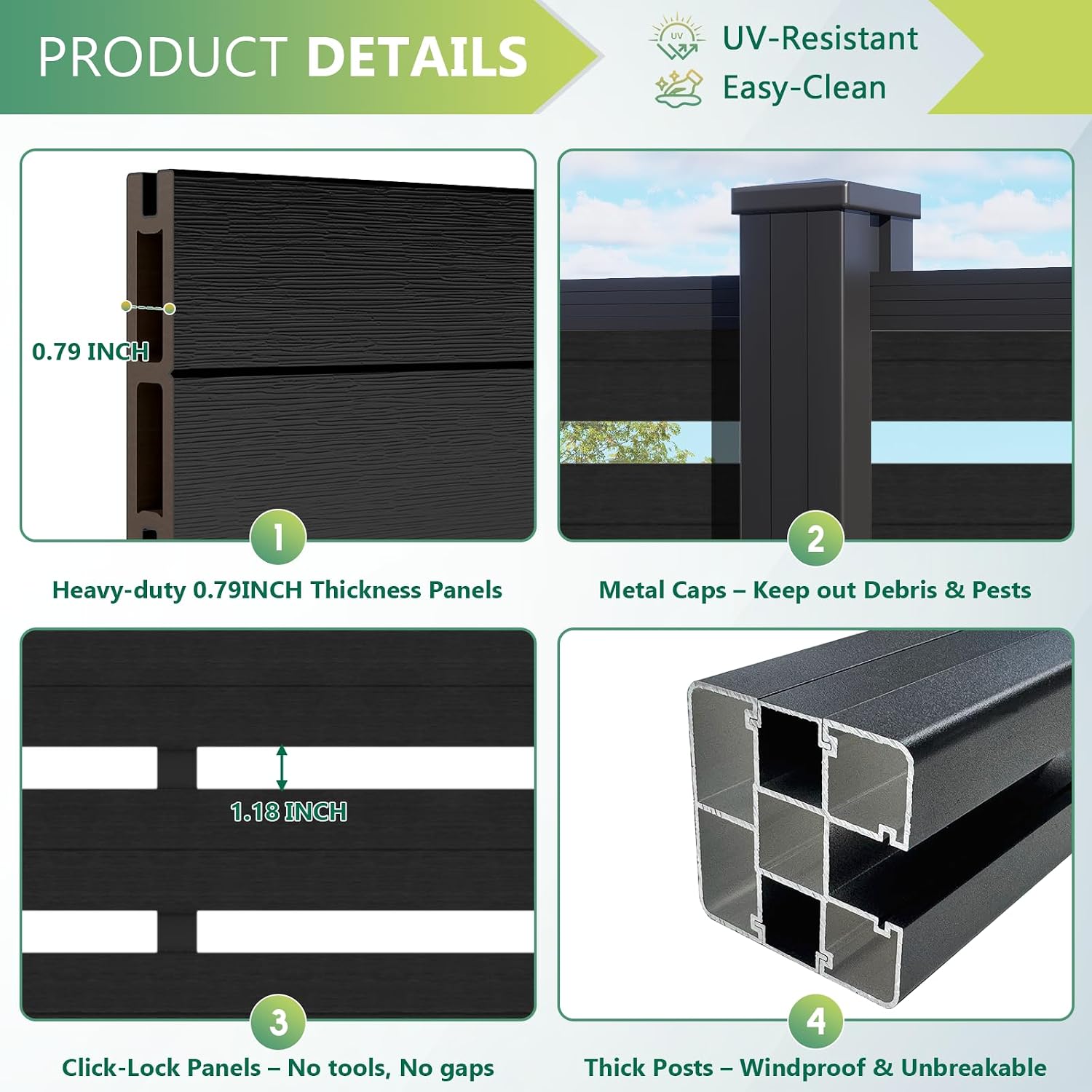 (围栏全间隔 ) 72" W x 59" H Outdoor Privacy Screens, Horizontal Lattice Air Conditioner Fence Panels, Wood Plastic Composite No Dig Decorative Fences for Pool Equipment Trash Can(Brown,1 Post)