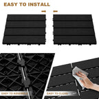 12'' X 12'' Composite Interlocking Deck Tile, Easy DIY Installation (Set Of 10)