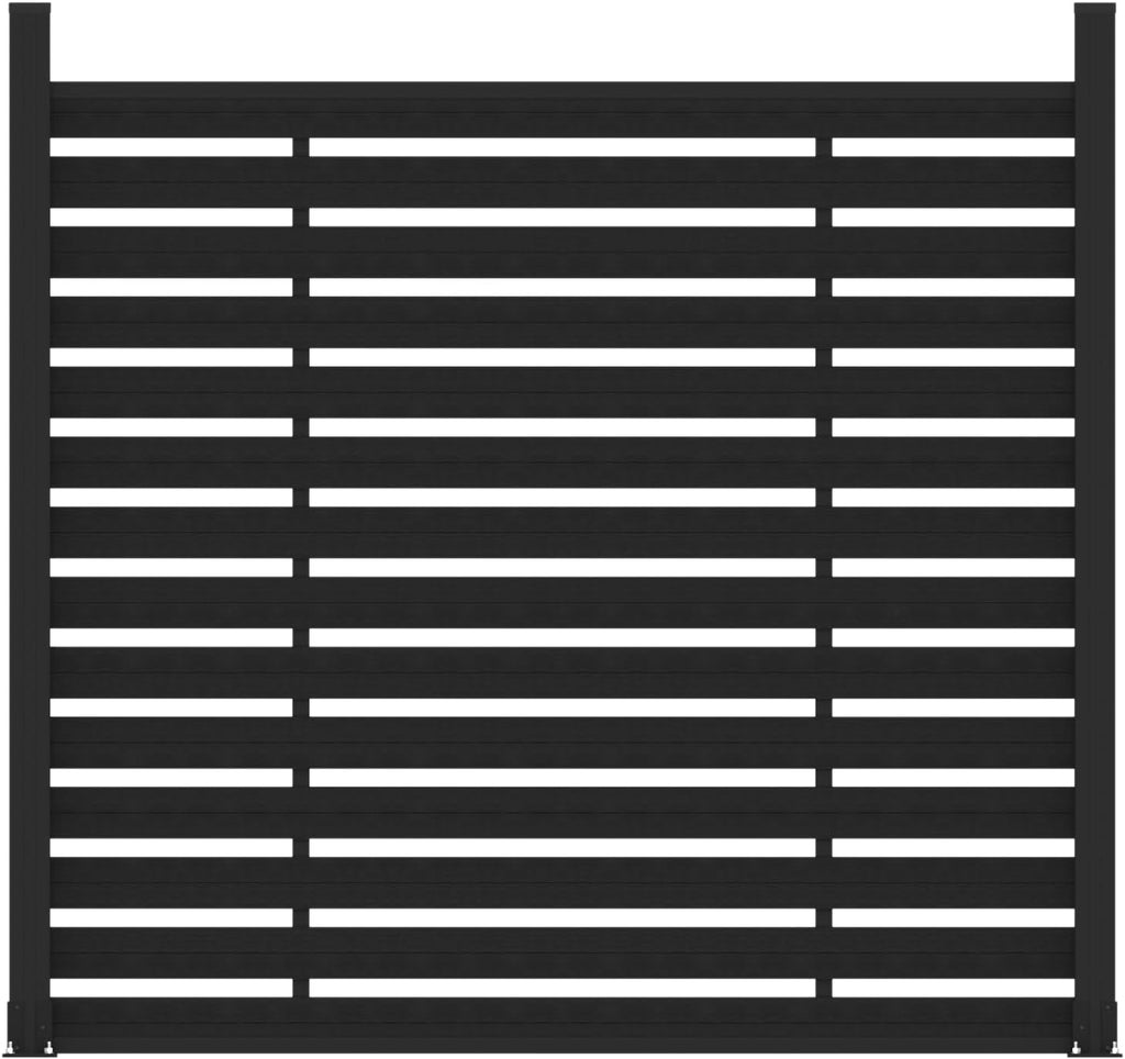 72" W x 72" H Outdoor Privacy Screens, Horizontal Lattice Air Conditioner Fence Panels, Wood Plastic Composite No Dig Decorative Fences for Pool Equipment Trash Can(Gray,1 Post)