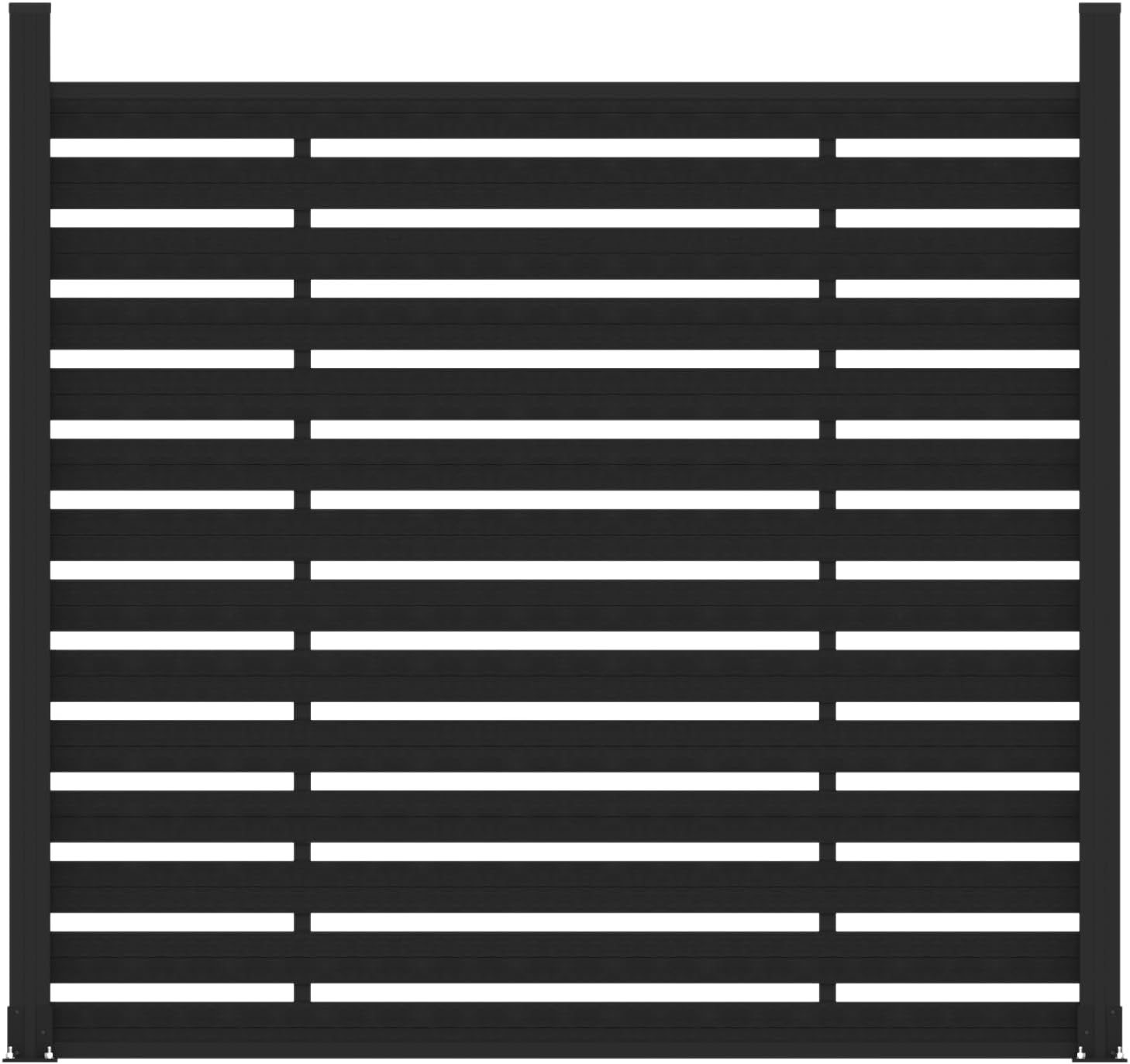 72" W x 72" H Outdoor Privacy Screens, Horizontal Lattice Air Conditioner Fence Panels, Wood Plastic Composite No Dig Decorative Fences for Pool Equipment Trash Can(Gray,1 Post)