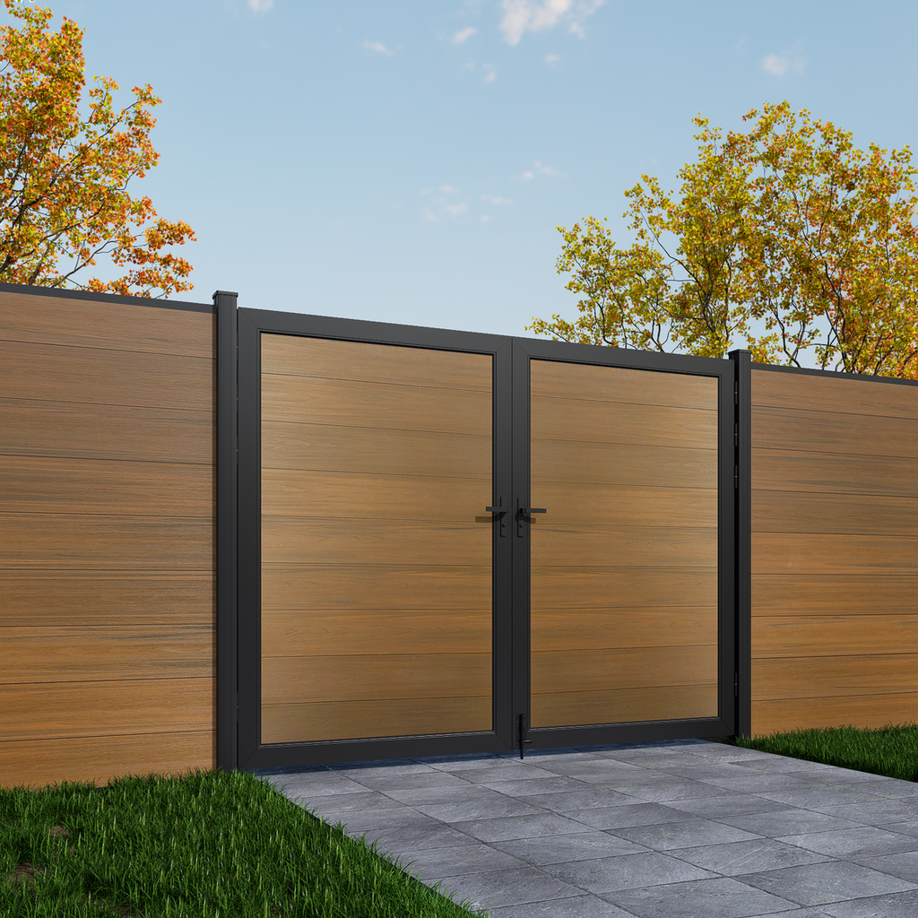 Safety 8 ft. W x 6 ft. H Composite Panel Fence Gate without Post, for Garden and pool Privacy