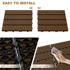 12'' X 12'' Composite Interlocking Deck Tile, Easy DIY Installation (Set Of 10)