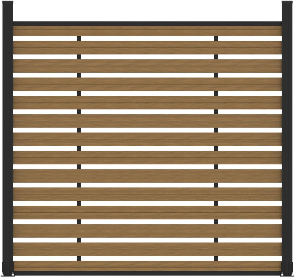 72" W x 72" H Outdoor Privacy Screens, Horizontal Lattice Air Conditioner Fence Panels, Wood Plastic Composite No Dig Decorative Fences for Pool Equipment Trash Can(Gray,1 Post)