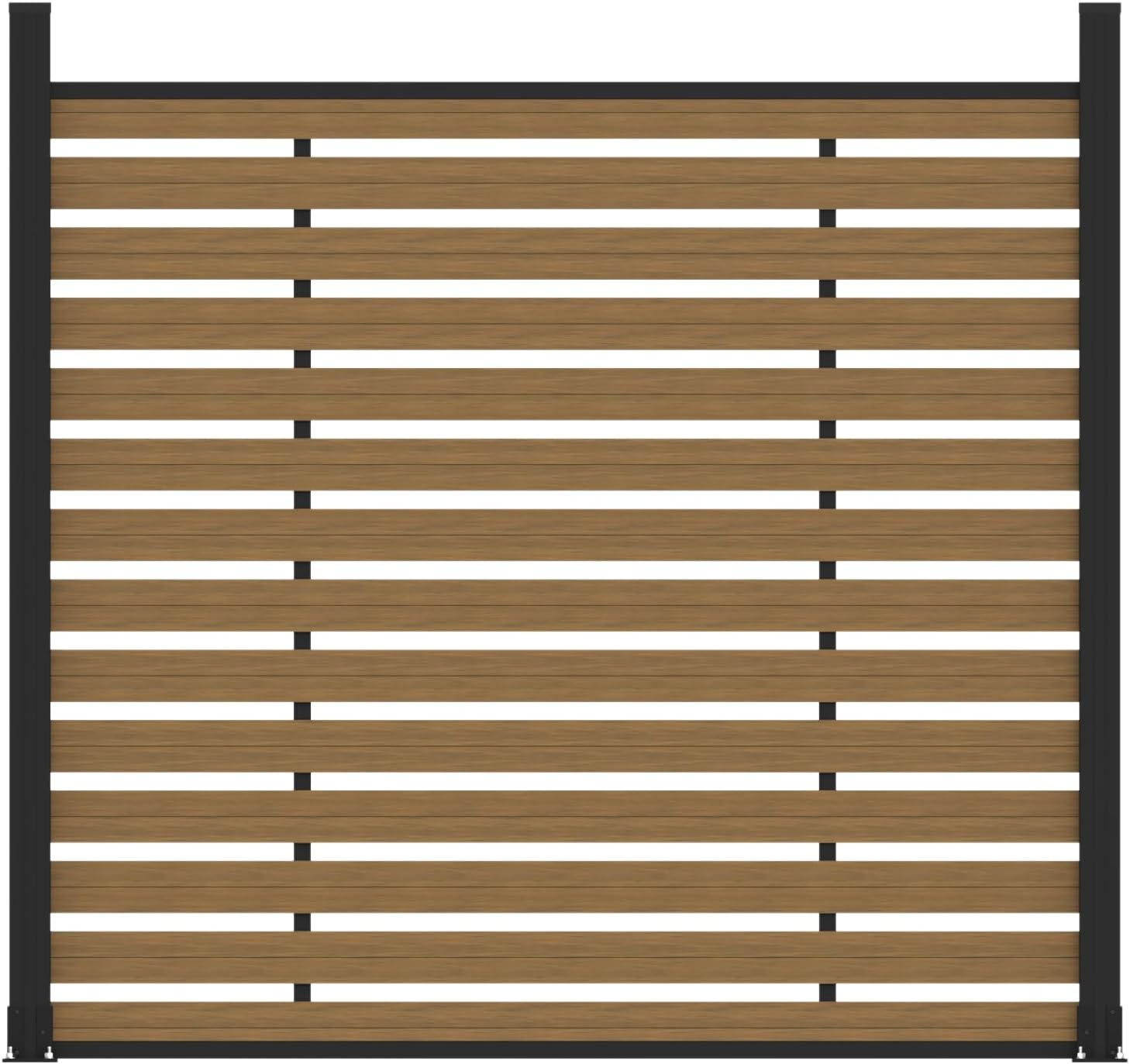 72" W x 72" H Outdoor Privacy Screens, Horizontal Lattice Air Conditioner Fence Panels, Wood Plastic Composite No Dig Decorative Fences for Pool Equipment Trash Can(Gray,1 Post)