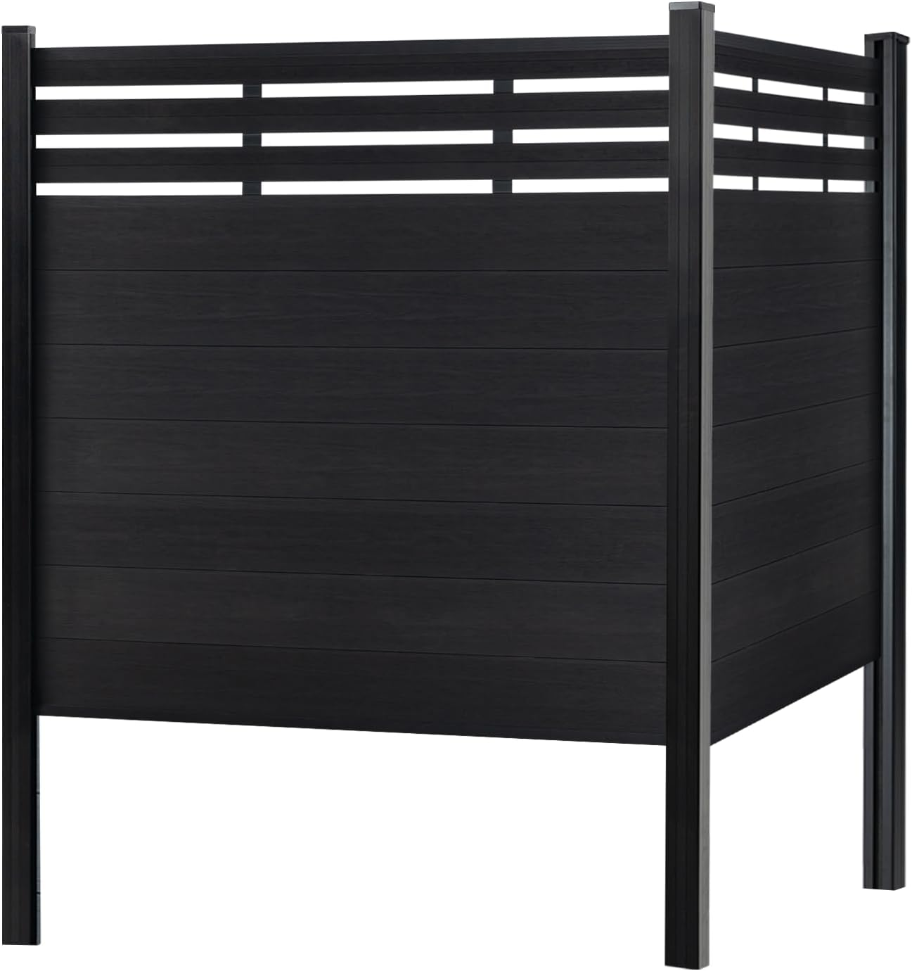 Modern Garden Lattice Top Composite Privacy Fence – Grained Finish with 8ft Inground Post