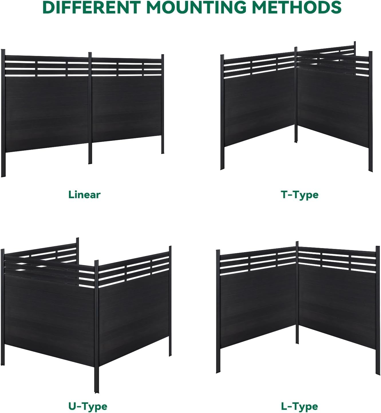 Modern Garden Lattice Top Composite Privacy Fence – Grained Finish with 6ft Ground Post