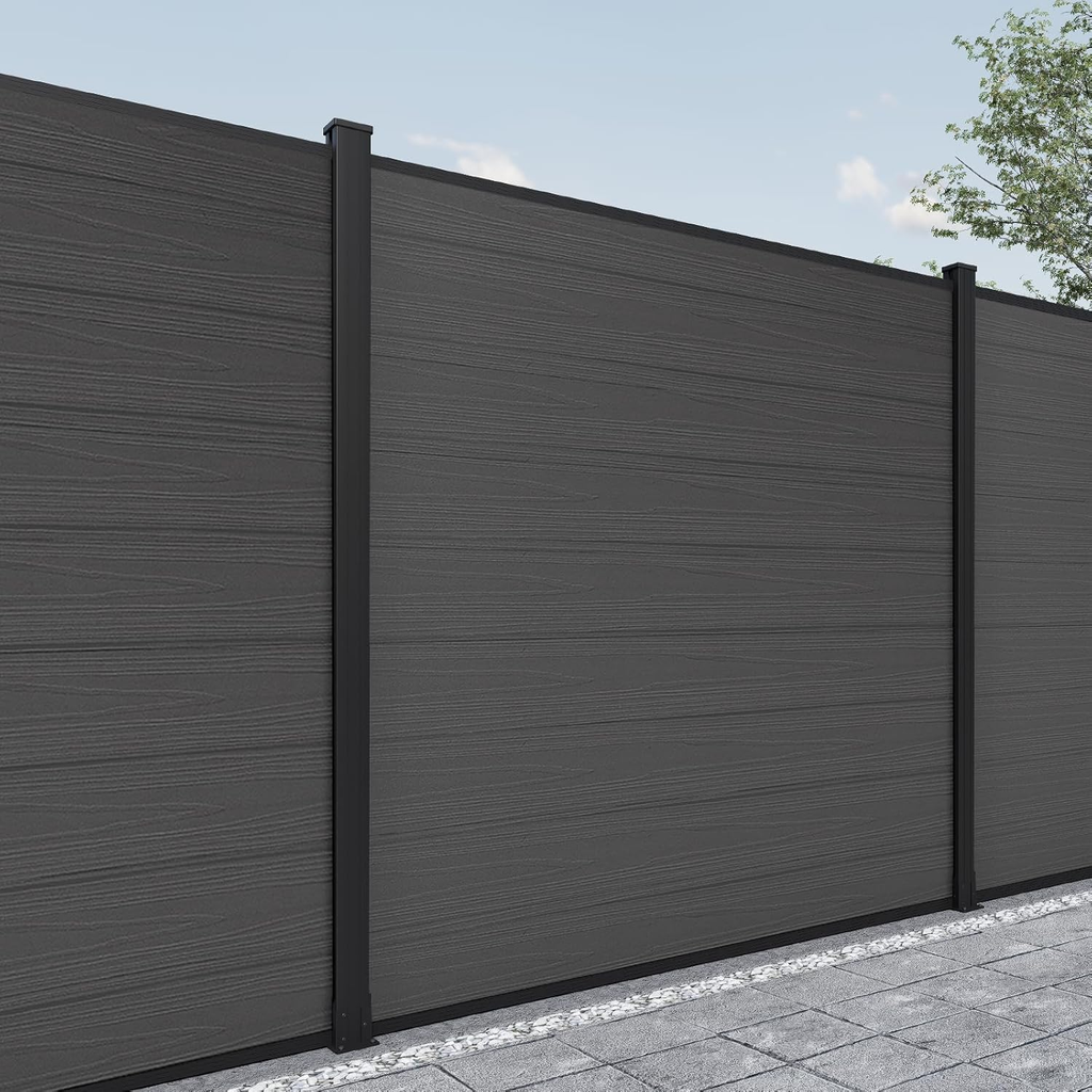 Composite Privacy Fence-Grained Finish(with 6ft ground post)