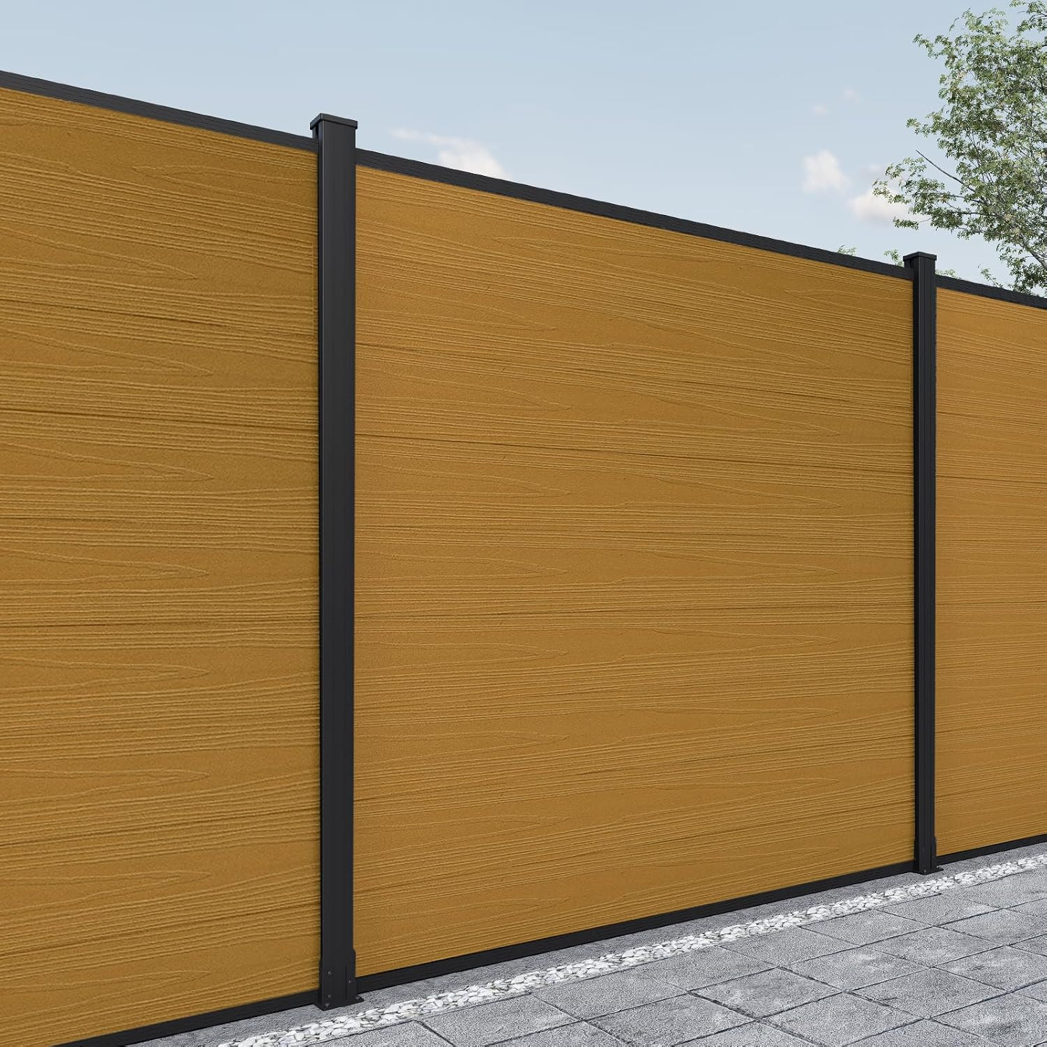 Composite Privacy Fence-Grained Finish(with 6ft ground post)