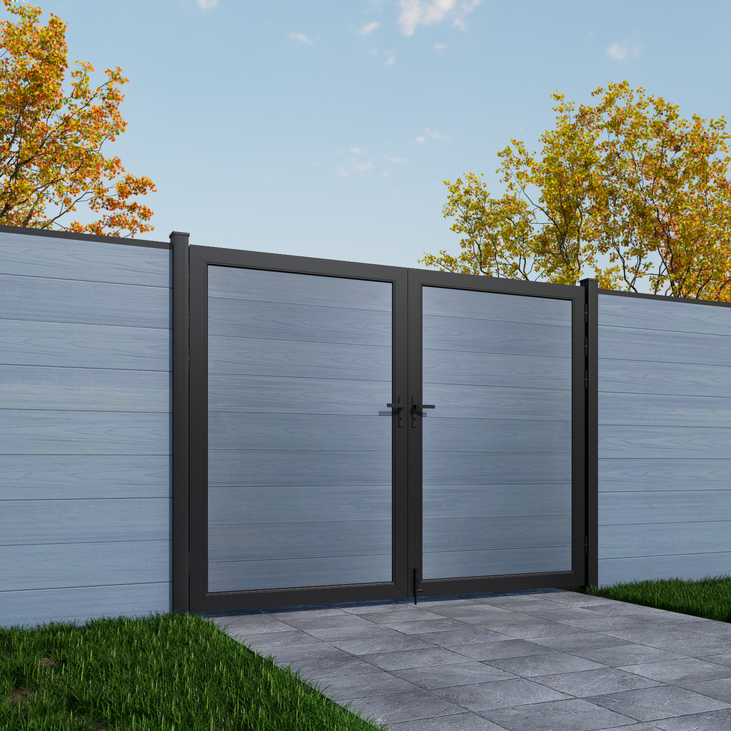 Safety 8 ft. W x 6 ft. H Composite Panel Fence Gate without Post, for Garden and pool Privacy