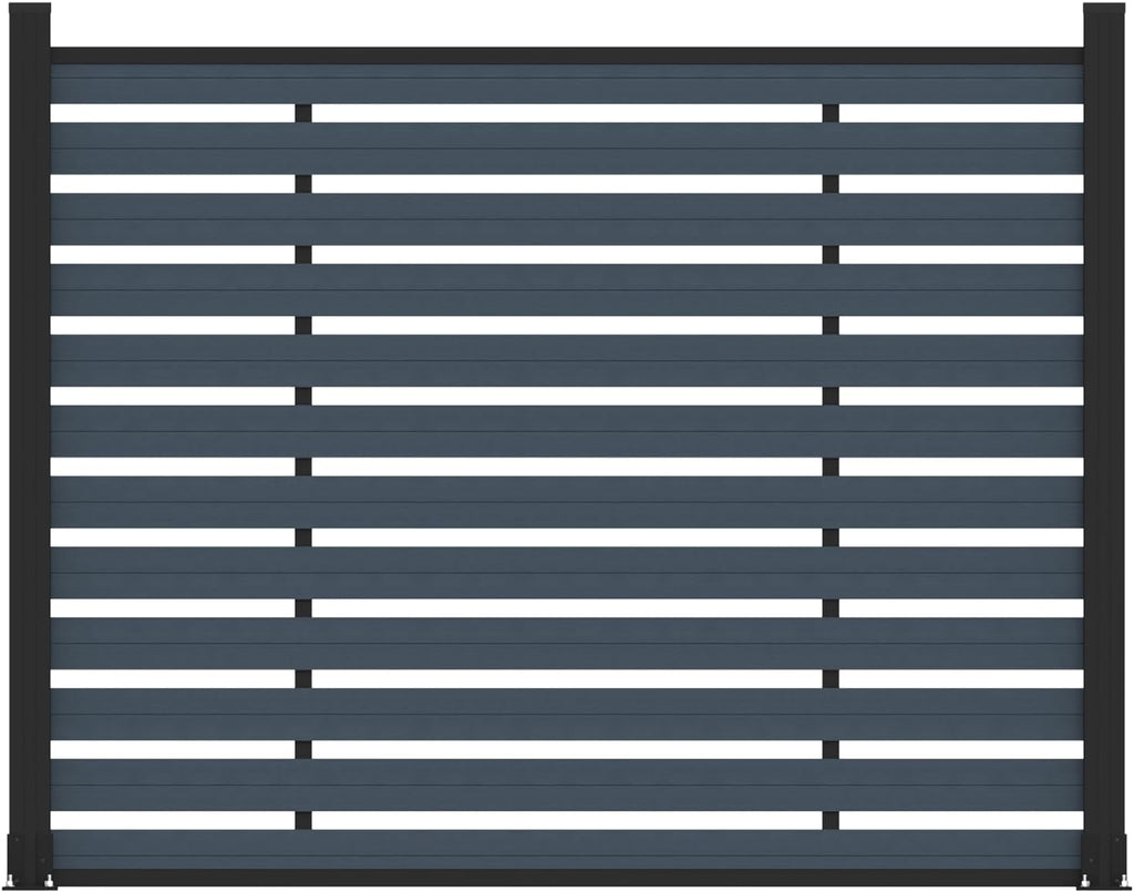 (围栏全间隔 ) 72" W x 59" H Outdoor Privacy Screens, Horizontal Lattice Air Conditioner Fence Panels, Wood Plastic Composite No Dig Decorative Fences for Pool Equipment Trash Can(Brown,1 Post)