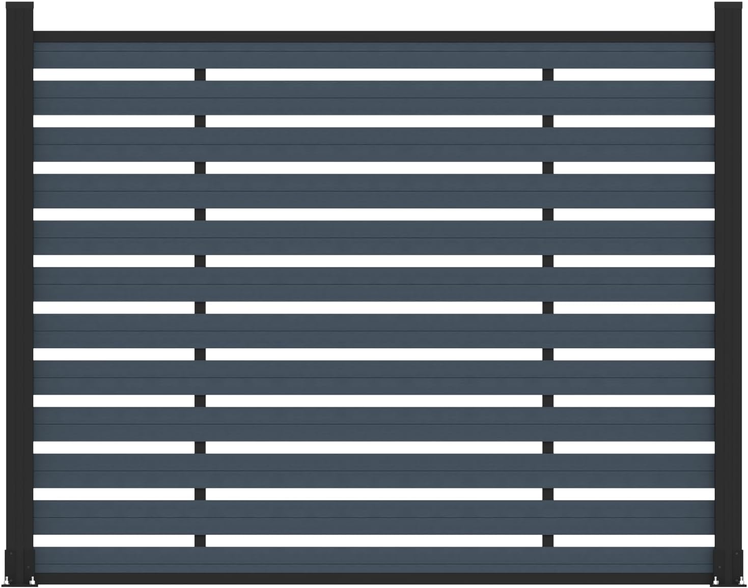 (围栏全间隔 ) 72" W x 59" H Outdoor Privacy Screens, Horizontal Lattice Air Conditioner Fence Panels, Wood Plastic Composite No Dig Decorative Fences for Pool Equipment Trash Can(Brown,1 Post)
