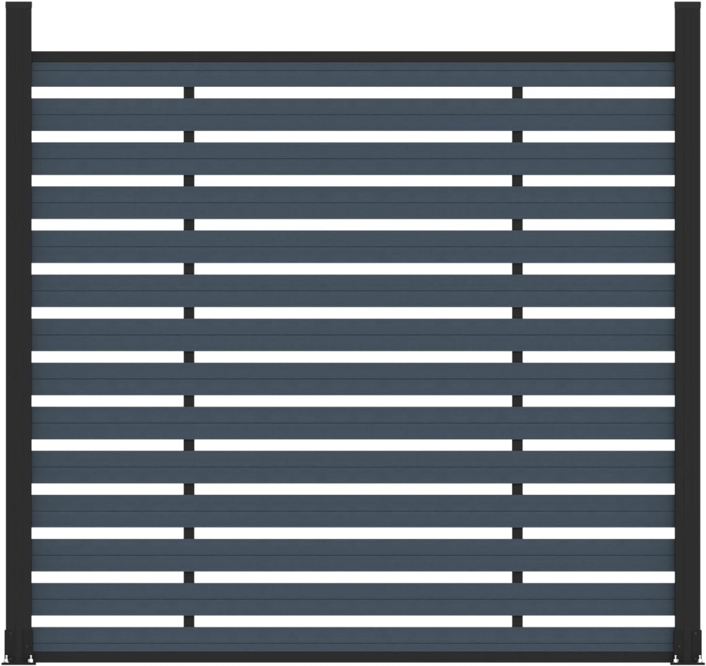 72" W x 72" H Outdoor Privacy Screens, Horizontal Lattice Air Conditioner Fence Panels, Wood Plastic Composite No Dig Decorative Fences for Pool Equipment Trash Can(Gray,1 Post)