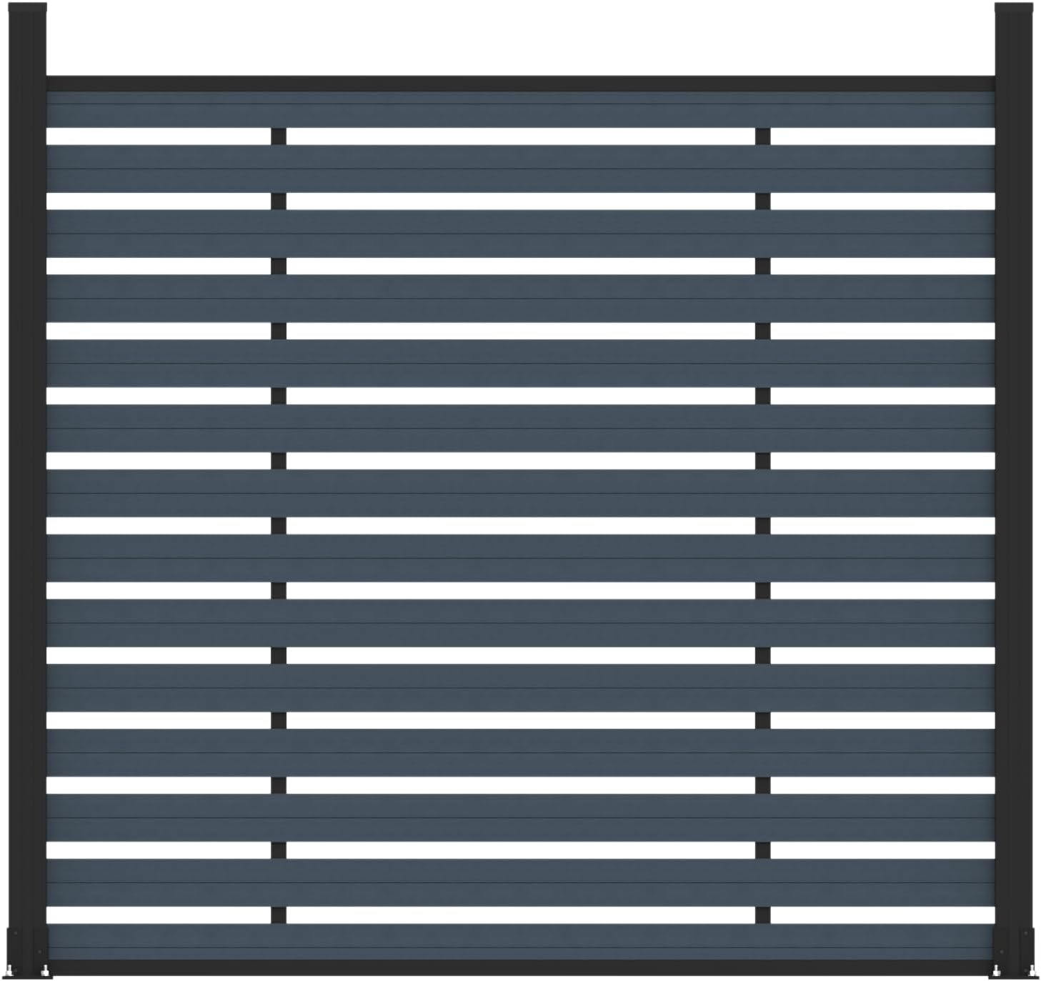 72" W x 72" H Outdoor Privacy Screens, Horizontal Lattice Air Conditioner Fence Panels, Wood Plastic Composite No Dig Decorative Fences for Pool Equipment Trash Can(Gray,1 Post)