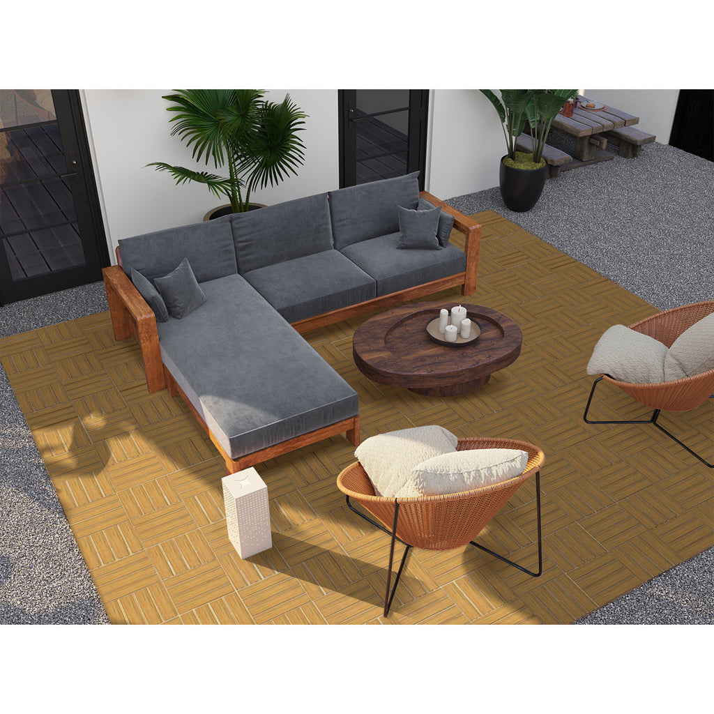 12'' X 12'' Composite Interlocking Deck Tile, Easy DIY Installation (Set Of 10)