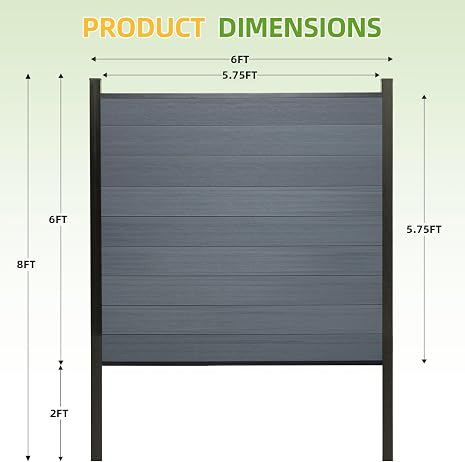 Modern Composite Privacy Fence – Grained Finish with 8ft Inground Post