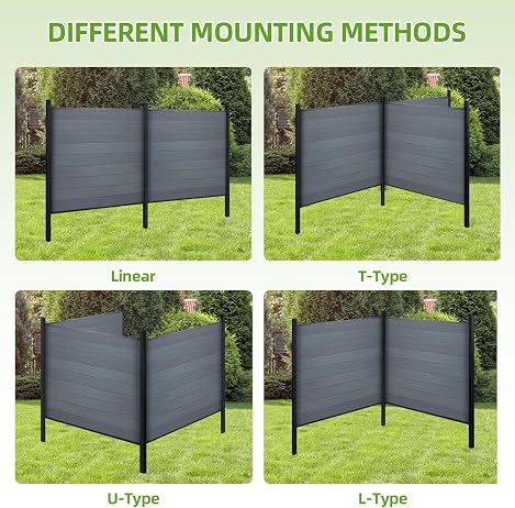 Modern Composite Privacy Fence – Grained Finish with 8ft Inground Post