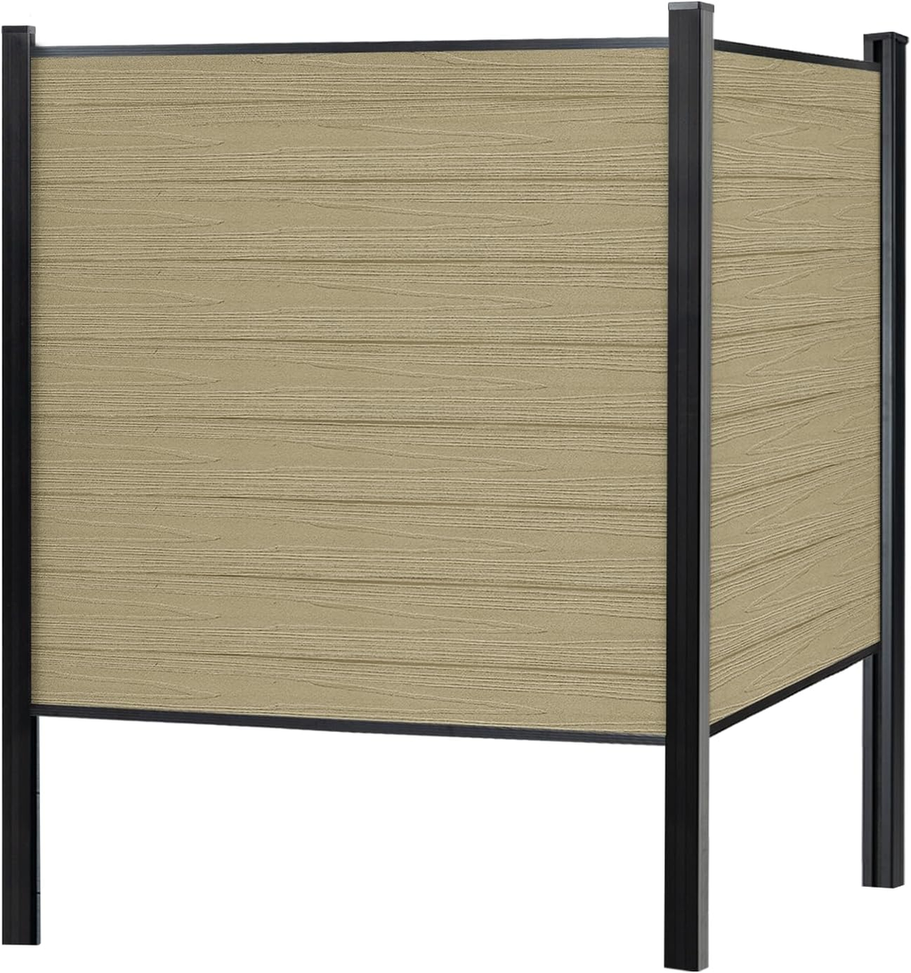 Modern Composite Privacy Fence – Grained Finish with 8ft Inground Post