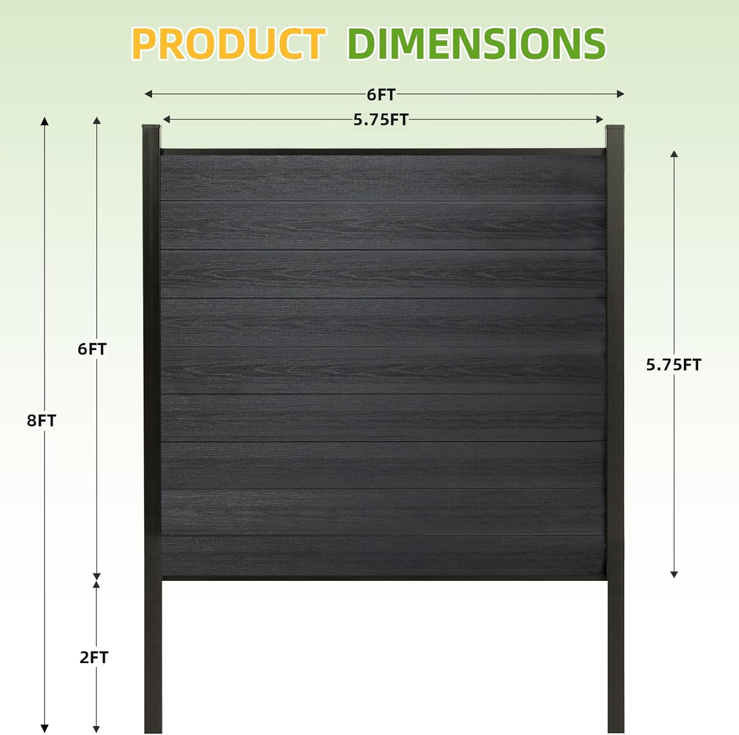Modern Composite Privacy Fence – Grained Finish with 8ft Inground Post