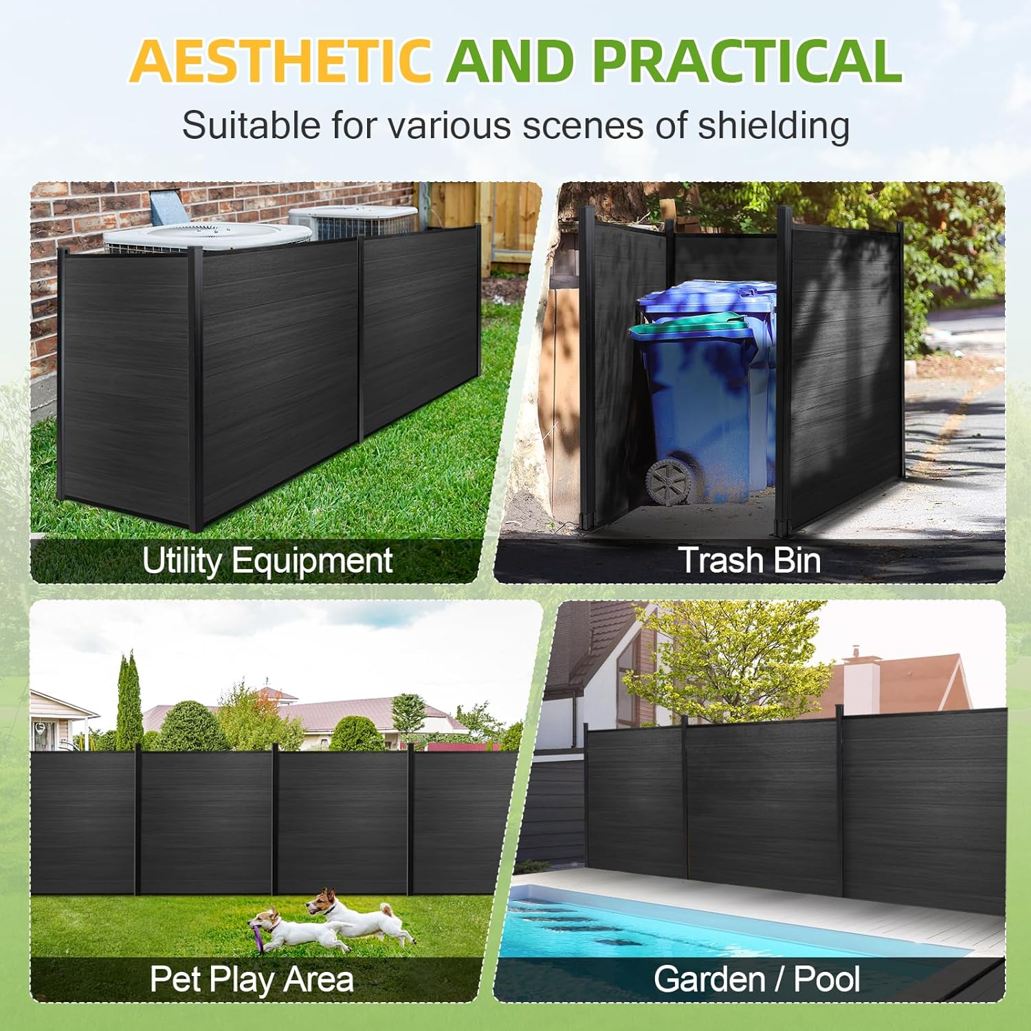 Modern Composite Privacy Fence – Grained Finish with 8ft Inground Post