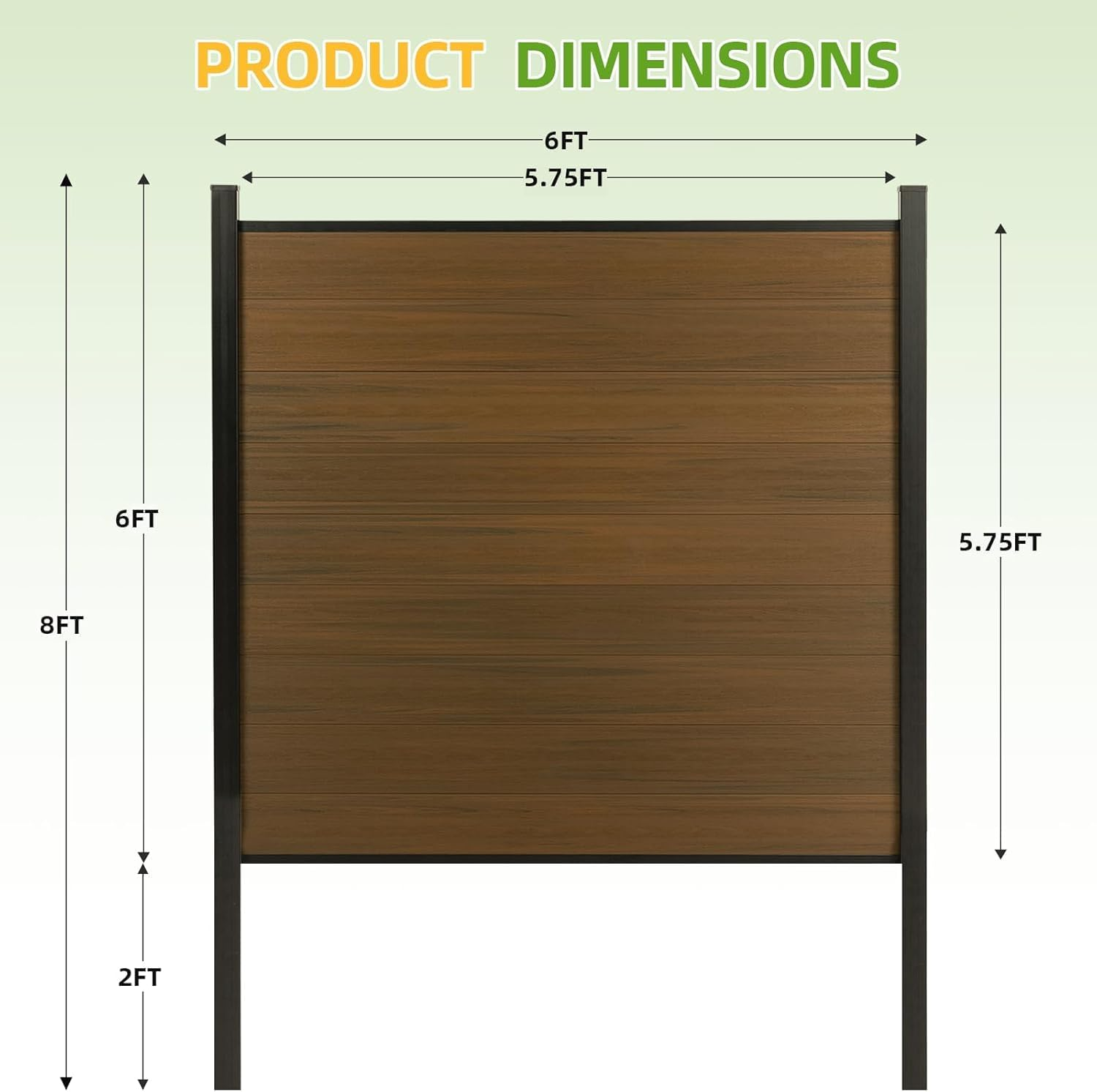 Modern Composite Privacy Fence – Grained Finish with 8ft Inground Post