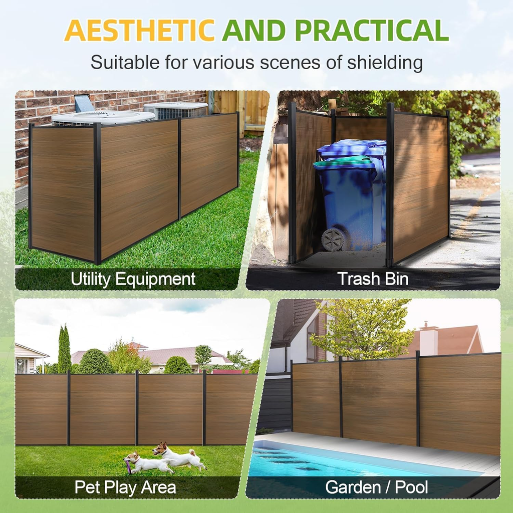 Modern Composite Privacy Fence – Grained Finish with 8ft Inground Post