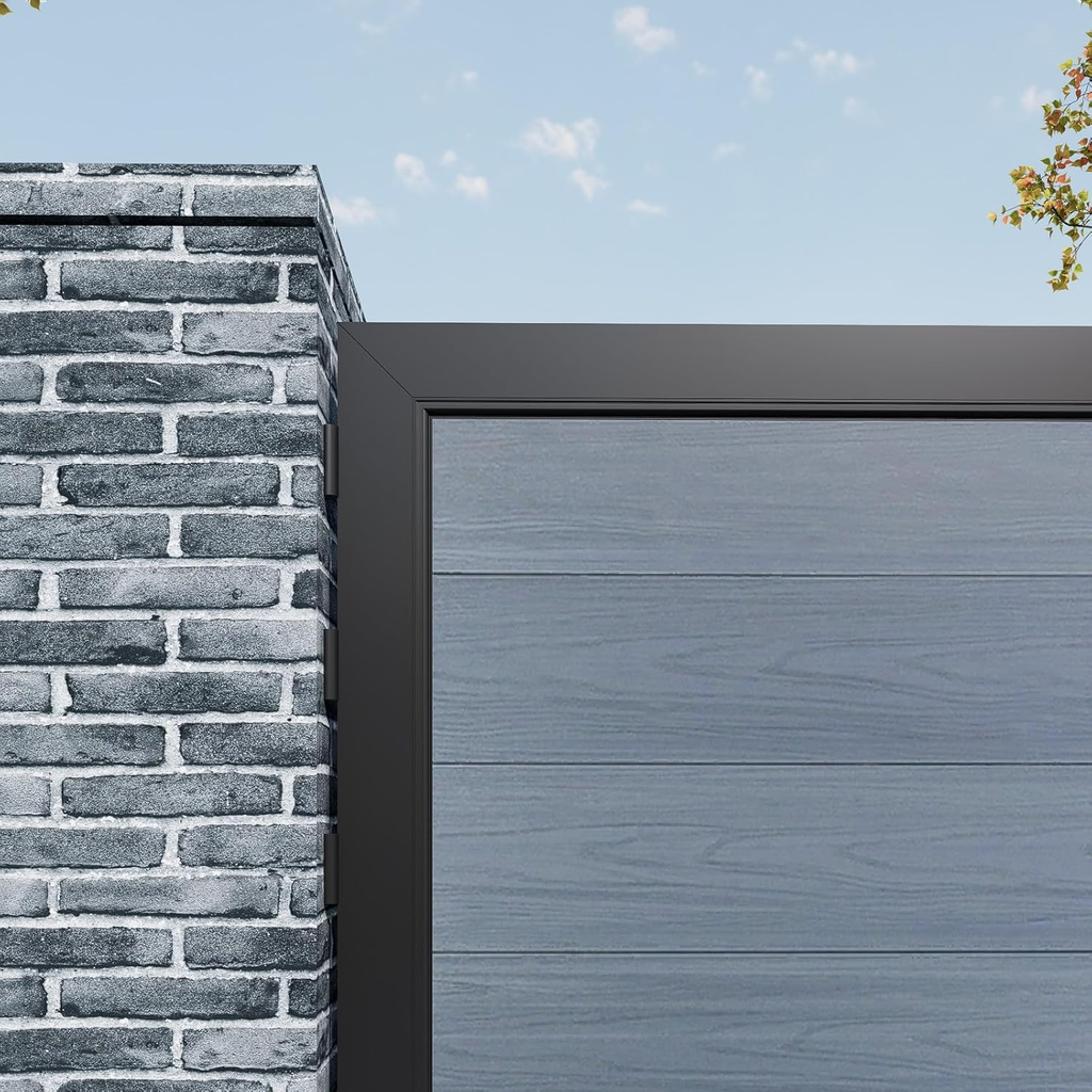 Wood Plastic Composite Gate for Privacy Fence, Fence Gate with Metal Frame and Knob Kits