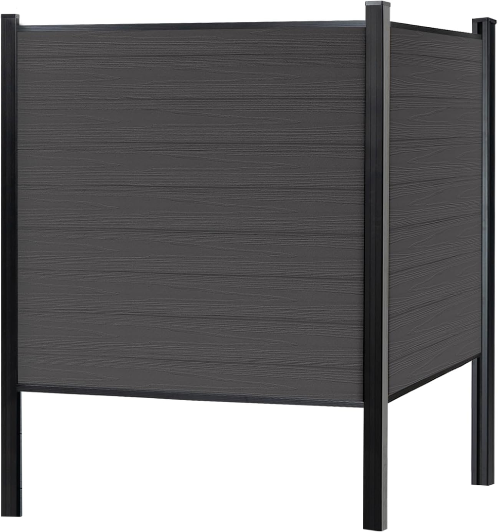 Modern Composite Privacy Fence – Grained Finish with 8ft Inground Post