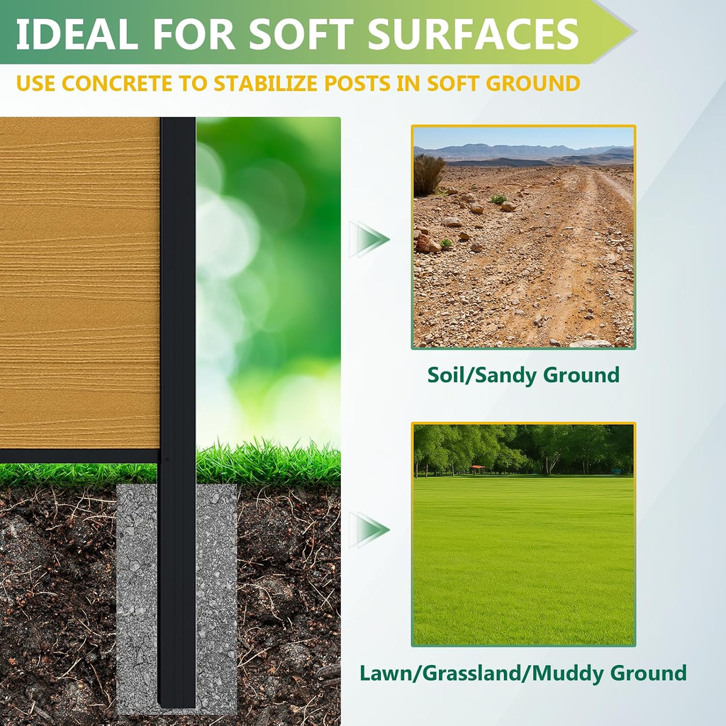 Modern Composite Privacy Fence – Grained Finish with 8ft Inground Post